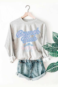 Lavish Slumbers Heather Grey Brunch Club Graphic Sweatshirt