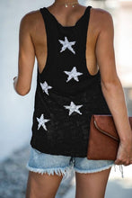 Load image into Gallery viewer, Lavish Slumbers White and Black Starred Knitted Racerback Tank