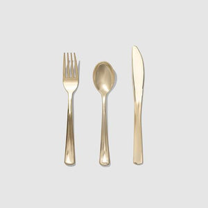 Lavish Slumbers Metallic Gold Cutlery - 30 Pack