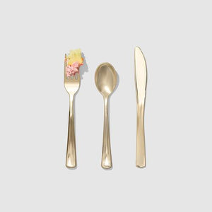 Lavish Slumbers Metallic Gold Cutlery - 30 Pack