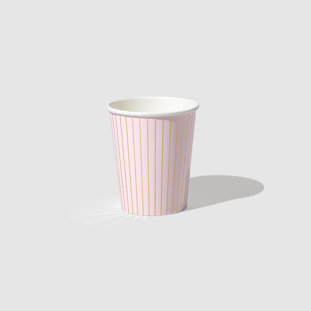 Lavish Slumbers X Coterie Pale Pink Pinstripe Cups - 10 Pack