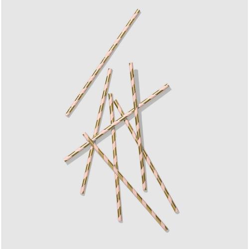 Lavish Slumbers X Coterie Pink And Gold Paper Straws - 25 Pack