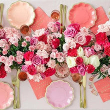 Load image into Gallery viewer, Lavish Slumbers Rosy Pink Gold Trim Party Plates